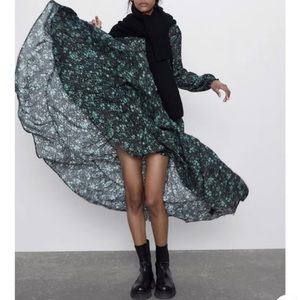 Zara Flower Print Midi Dress